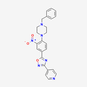 5-(4-(4-benzylpiperazin-1-yl)-3-nitrophenyl)-3-(pyridin-4-yl)-1,2,4-oxadiazole