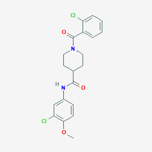 molecular formula C20H20Cl2N2O3 B7703588 N-(3-chloro-4-methoxyphenyl)-1-(2-chlorobenzoyl)piperidine-4-carboxamide 