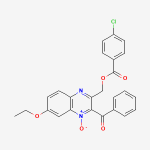 2-benzoyl-3-(((4-chlorobenzoyl)oxy)methyl)-7-ethoxyquinoxaline 1-oxide