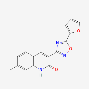 molecular formula C16H11N3O3 B7703633 3-(5-(furan-2-yl)-1,2,4-oxadiazol-3-yl)-7-methylquinolin-2-ol 