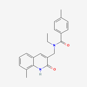 molecular formula C21H22N2O2 B7703653 N-ethyl-N-((2-hydroxy-8-methylquinolin-3-yl)methyl)-4-methylbenzamide 