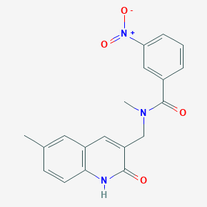 molecular formula C19H17N3O4 B7703670 N-((2-hydroxy-6-methylquinolin-3-yl)methyl)-N-methyl-3-nitrobenzamide 