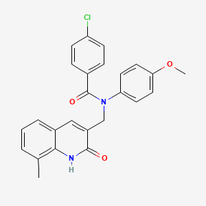 4-chloro-N-((2-hydroxy-8-methylquinolin-3-yl)methyl)-N-(4-methoxyphenyl)benzamide