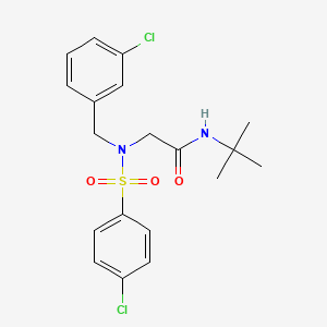 molecular formula C19H22Cl2N2O3S B7703726 N-(tert-butyl)-2-(4-chloro-N-(3-chlorobenzyl)phenylsulfonamido)acetamide 