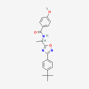 N-(1-(3-(4-(tert-butyl)phenyl)-1,2,4-oxadiazol-5-yl)ethyl)-4-methoxybenzamide