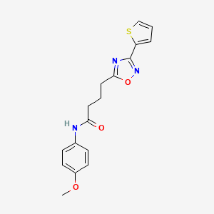 molecular formula C17H17N3O3S B7703806 N-(4-methoxyphenyl)-4-(3-(thiophen-2-yl)-1,2,4-oxadiazol-5-yl)butanamide 