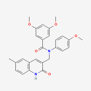 molecular formula C27H26N2O5 B7703807 N-((2-hydroxy-6-methylquinolin-3-yl)methyl)-3,5-dimethoxy-N-(4-methoxyphenyl)benzamide 