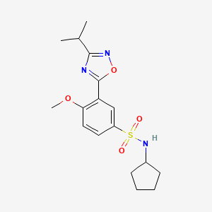 N-cyclopentyl-3-(3-isopropyl-1,2,4-oxadiazol-5-yl)-4-methoxybenzenesulfonamide