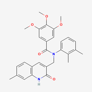 molecular formula C29H30N2O5 B7703838 N-(2,3-dimethylphenyl)-N-((2-hydroxy-7-methylquinolin-3-yl)methyl)-3,4,5-trimethoxybenzamide 