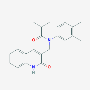 molecular formula C22H24N2O2 B7703850 N-(3,4-dimethylphenyl)-N-((2-hydroxyquinolin-3-yl)methyl)isobutyramide 