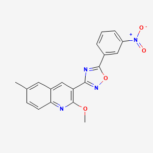 3-(2-methoxy-6-methylquinolin-3-yl)-5-(3-nitrophenyl)-1,2,4-oxadiazole