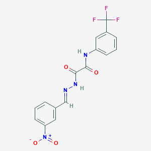 molecular formula C16H11F3N4O4 B7703895 (E)-2-(2-(3-nitrobenzylidene)hydrazinyl)-2-oxo-N-(3-(trifluoromethyl)phenyl)acetamide 