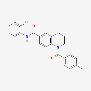 molecular formula C24H21BrN2O2 B7703909 N-(2,4-dimethoxyphenyl)-1-(4-methylbenzoyl)-1,2,3,4-tetrahydroquinoline-6-carboxamide 