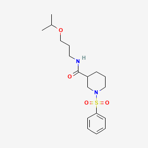 molecular formula C18H28N2O4S B7703914 1-(benzenesulfonyl)piperidine-3-carboxamide 