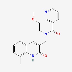 molecular formula C20H21N3O3 B7703936 N-((2-hydroxy-8-methylquinolin-3-yl)methyl)-N-(2-methoxyethyl)nicotinamide 