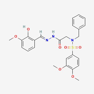 (E)-N-benzyl-N-(2-(2-(2-hydroxy-3-methoxybenzylidene)hydrazinyl)-2-oxoethyl)-3,4-dimethoxybenzenesulfonamide