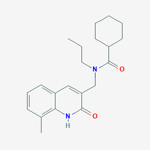 molecular formula C21H28N2O2 B7703972 N-((2-hydroxy-8-methylquinolin-3-yl)methyl)-N-propylcyclohexanecarboxamide 