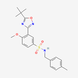 3-(5-(tert-butyl)-1,2,4-oxadiazol-3-yl)-4-methoxy-N-(4-methylbenzyl)benzenesulfonamide