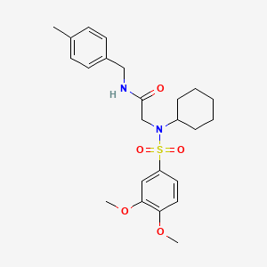 N-cyclohexyl-3,4-dimethoxy-N-[2-oxo-2-(pyrrolidin-1-yl)ethyl]benzene-1-sulfonamide