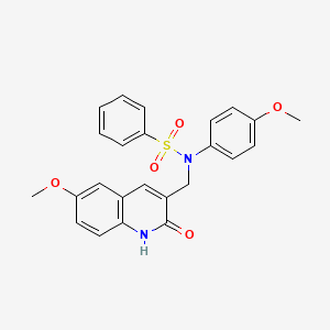 N-((2-hydroxy-6-methoxyquinolin-3-yl)methyl)-N-(4-methoxyphenyl)benzenesulfonamide