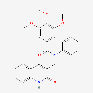 molecular formula C26H24N2O5 B7704017 N-((2-hydroxyquinolin-3-yl)methyl)-3,4,5-trimethoxy-N-phenylbenzamide 