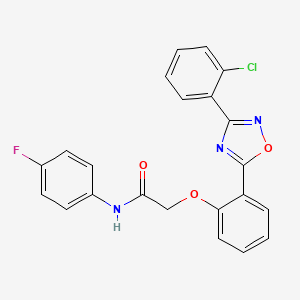 2-(2-(3-(2-chlorophenyl)-1,2,4-oxadiazol-5-yl)phenoxy)-N-(4-fluorophenyl)acetamide