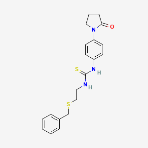 molecular formula C20H23N3OS2 B7704039 1-(2-(Benzylthio)ethyl)-3-(4-(2-oxopyrrolidin-1-yl)phenyl)thiourea CAS No. 2213019-87-3