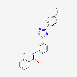 2-fluoro-N-(3-(3-(4-methoxyphenyl)-1,2,4-oxadiazol-5-yl)phenyl)benzamide