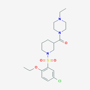 molecular formula C20H30ClN3O4S B7704109 1-(5-chloro-2-ethoxybenzenesulfonyl)-N-[(pyridin-4-yl)methyl]piperidine-4-carboxamide 