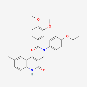 molecular formula C28H28N2O5 B7704127 N-(4-ethoxyphenyl)-N-((2-hydroxy-6-methylquinolin-3-yl)methyl)-3,4-dimethoxybenzamide 