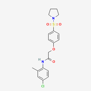 N-(4-chloro-2-methylphenyl)-2-(4-(pyrrolidin-1-ylsulfonyl)phenoxy)acetamide