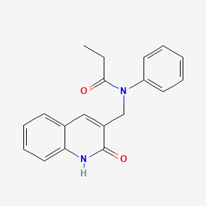 molecular formula C19H18N2O2 B7704141 N-((2-hydroxyquinolin-3-yl)methyl)-N-phenylpropionamide 