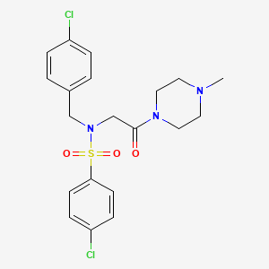 molecular formula C20H23Cl2N3O3S B7704154 4-chloro-N-(4-chlorobenzyl)-N-(2-(4-methylpiperazin-1-yl)-2-oxoethyl)benzenesulfonamide 