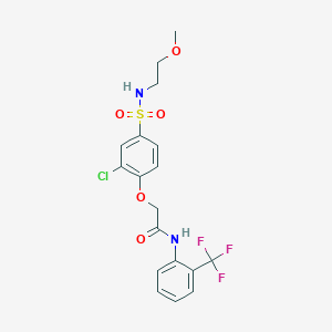 molecular formula C18H18ClF3N2O5S B7704169 2-{2-chloro-4-[(2-methoxyethyl)sulfamoyl]phenoxy}-N-[(furan-2-yl)methyl]acetamide 