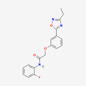 2-(3-(3-ethyl-1,2,4-oxadiazol-5-yl)phenoxy)-N-(2-fluorophenyl)acetamide