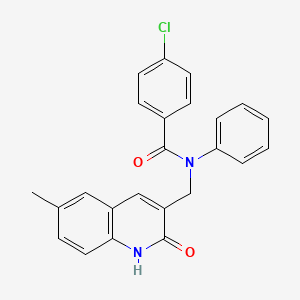 molecular formula C24H19ClN2O2 B7704192 4-chloro-N-((2-hydroxy-6-methylquinolin-3-yl)methyl)-N-phenylbenzamide 