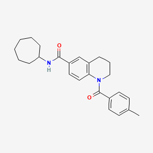 N-(2-fluorophenyl)-1-(4-methylbenzoyl)-1,2,3,4-tetrahydroquinoline-6-carboxamide