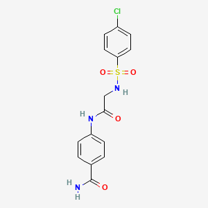 4-(2-(4-chlorophenylsulfonamido)acetamido)benzamide