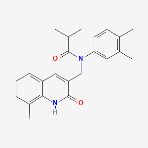 molecular formula C23H26N2O2 B7704254 N-(3,4-dimethylphenyl)-N-((2-hydroxy-8-methylquinolin-3-yl)methyl)isobutyramide 