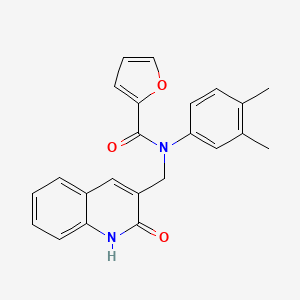 molecular formula C23H20N2O3 B7704266 N-(3,4-dimethylphenyl)-N-((2-hydroxyquinolin-3-yl)methyl)furan-2-carboxamide 