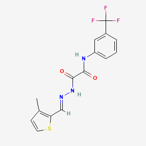 (E)-2-(2-((3-methylthiophen-2-yl)methylene)hydrazinyl)-2-oxo-N-(3-(trifluoromethyl)phenyl)acetamide