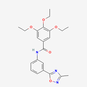 molecular formula C22H25N3O5 B7704319 3,4,5-triethoxy-N-(3-(3-methyl-1,2,4-oxadiazol-5-yl)phenyl)benzamide 