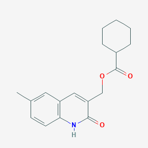 molecular formula C18H21NO3 B7704327 (2-hydroxy-6-methylquinolin-3-yl)methyl cyclohexanecarboxylate CAS No. 714924-10-4