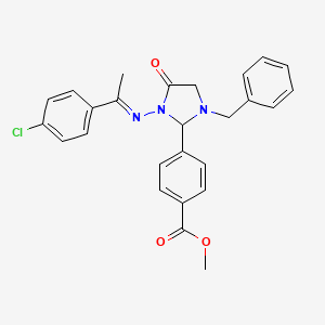 molecular formula C26H24ClN3O3 B7704353 (E)-methyl 4-(1-benzyl-3-((1-(4-chlorophenyl)ethylidene)amino)-4-oxoimidazolidin-2-yl)benzoate 