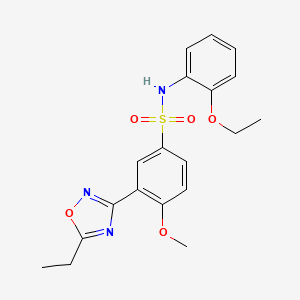 molecular formula C19H21N3O5S B7704358 N-(2-ethoxyphenyl)-3-(5-ethyl-1,2,4-oxadiazol-3-yl)-4-methoxybenzenesulfonamide 