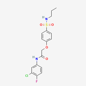 molecular formula C17H18ClFN2O4S B7704361 N-(3-chloro-4-fluorophenyl)-2-(4-(N-propylsulfamoyl)phenoxy)acetamide 