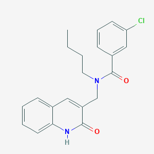 molecular formula C21H21ClN2O2 B7704364 N-butyl-3-chloro-N-((2-hydroxyquinolin-3-yl)methyl)benzamide 