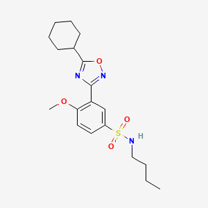 molecular formula C19H27N3O4S B7704378 N-butyl-3-(5-cyclohexyl-1,2,4-oxadiazol-3-yl)-4-methoxybenzenesulfonamide 