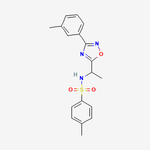 4-methyl-N-(1-(3-(m-tolyl)-1,2,4-oxadiazol-5-yl)ethyl)benzenesulfonamide