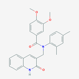 molecular formula C27H26N2O4 B7704429 N-(2,4-dimethylphenyl)-N-((2-hydroxyquinolin-3-yl)methyl)-3,4-dimethoxybenzamide 